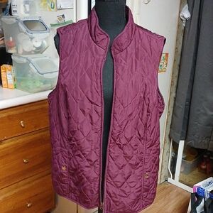 Croft & Barrow Maroon Quilted Vest Xl